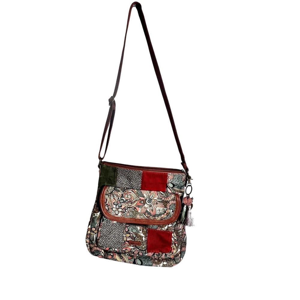Sakroots Artist Circle Flap Crossbody Bag Purse Sienna Spirit Desert Patchwork